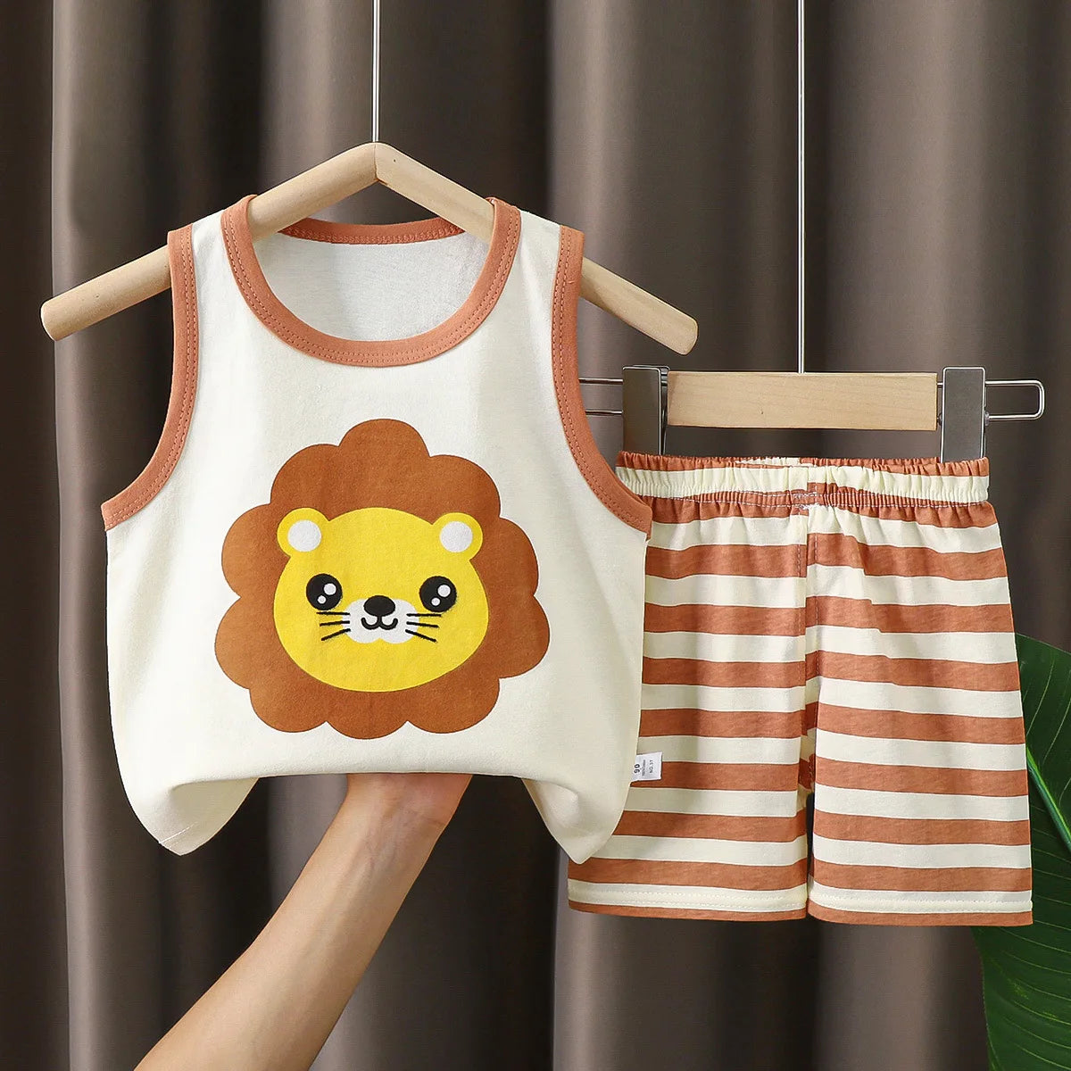 Summer Clthes Children's Vest Suits  Pure Cotton Boys and Girls Thin Summer Clothes Baby Clothing Children's Clothing 2pcs